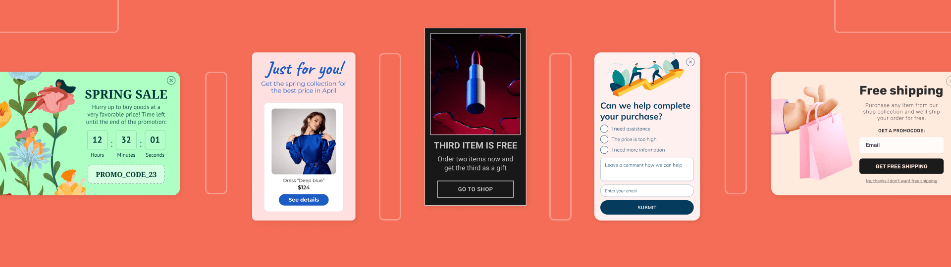 7 esempi di pop-up per il recupero dei carrelli abbandonati e salvare le vendite